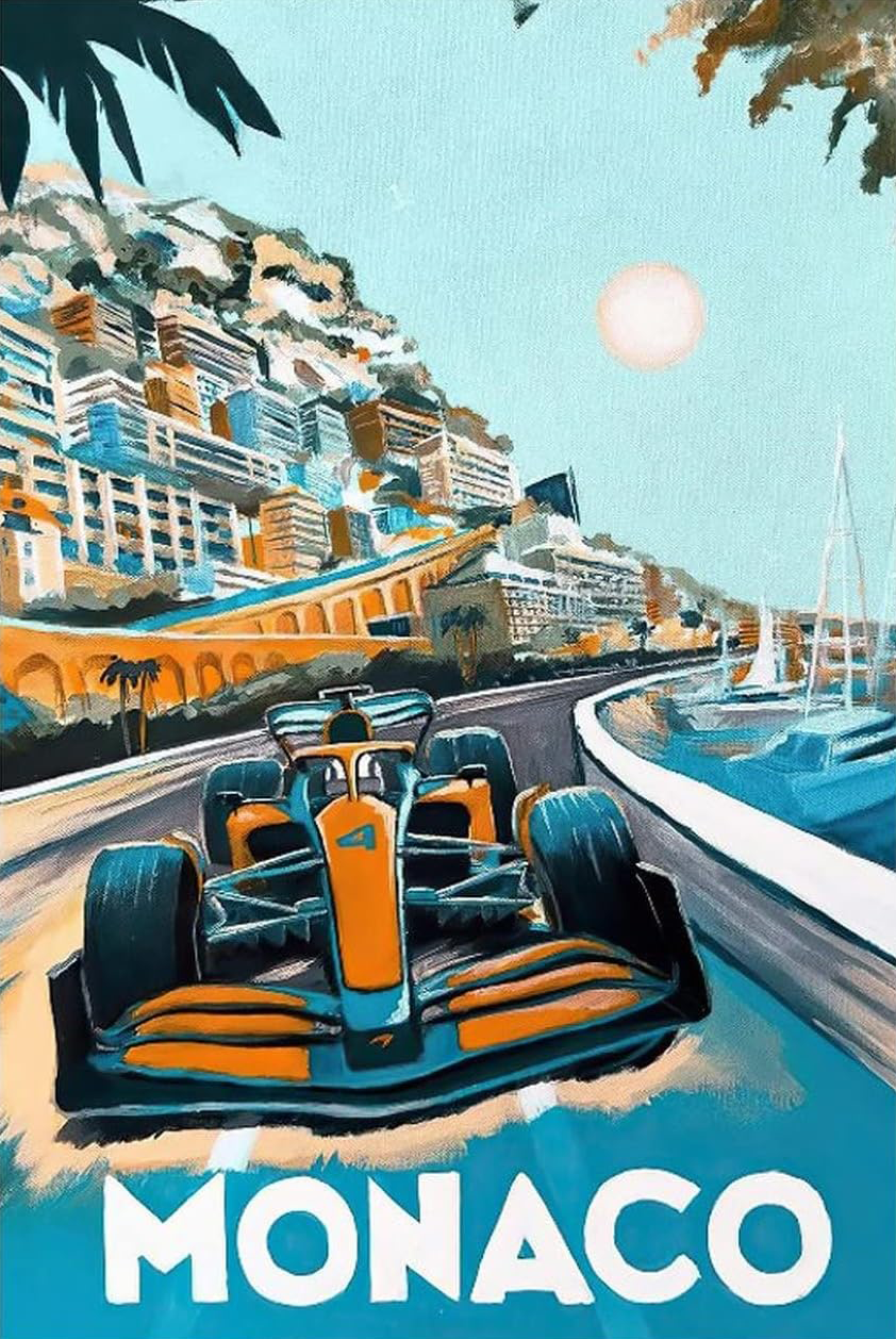 MONACO F1 CANVAS POSTER