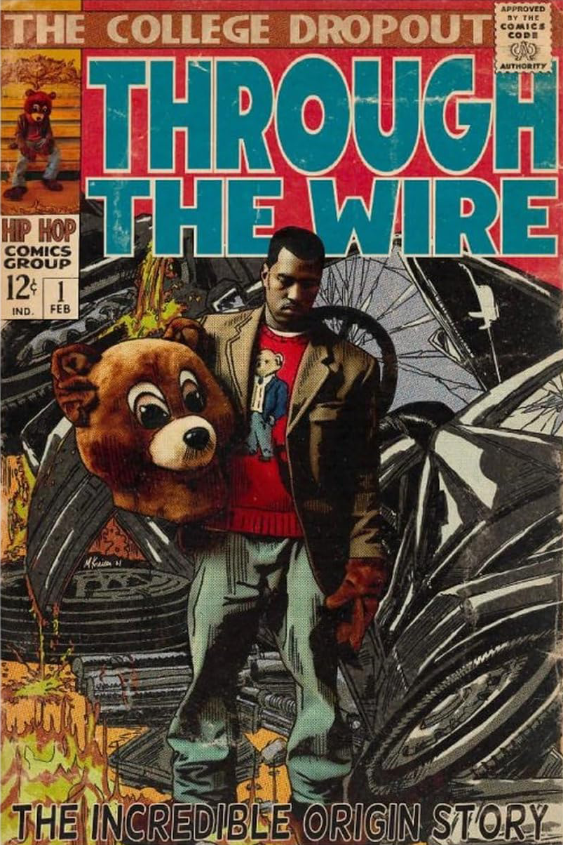 KANYE WEST " THROUGH THE WIRE " CANVAS POSTER "