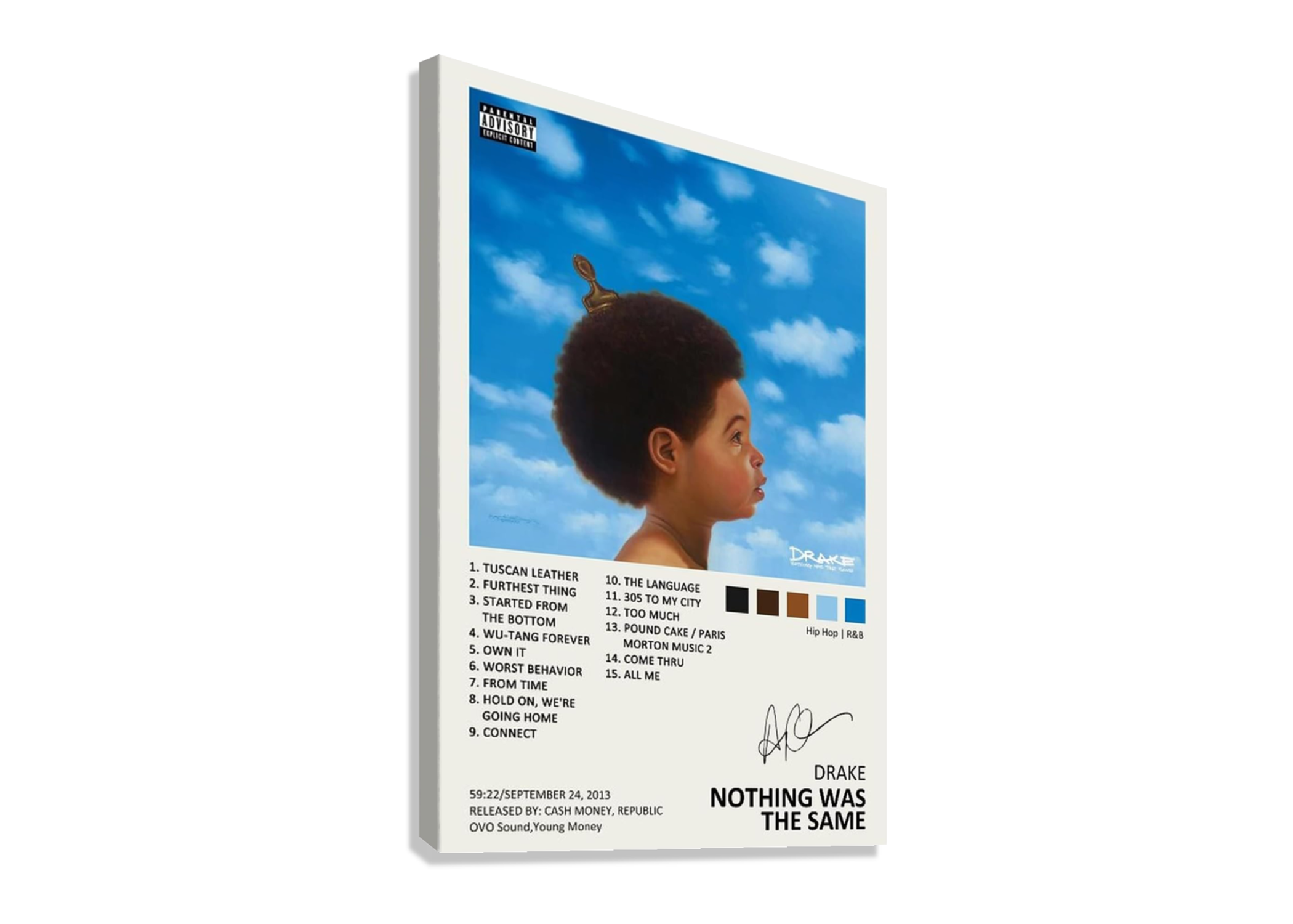 DRAKE "NOTHING WAS THE SAME" CANVAS POSTER