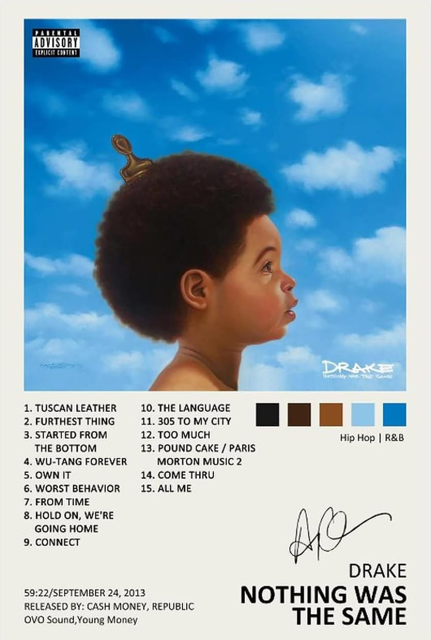 DRAKE "NOTHING WAS THE SAME" CANVAS POSTER