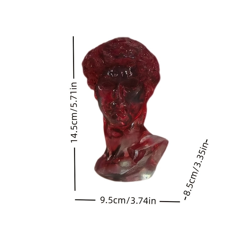 Tnessential D Intricately Carved Deeply Red Romantic Portrait Resin 3D Decor