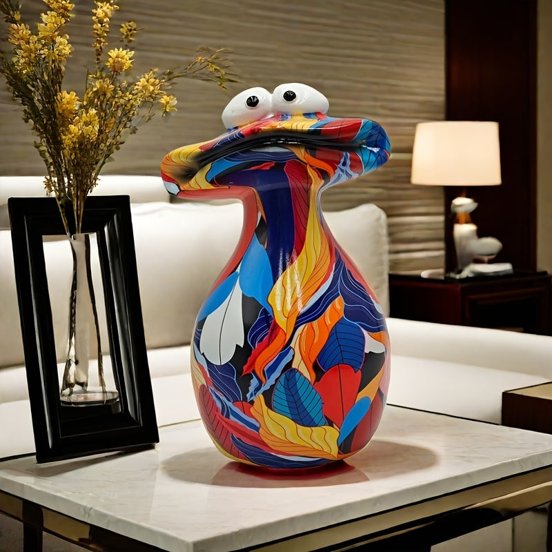 Tnessential Charming Resin Statue of a Big Mouthed Frog 3D Decor
