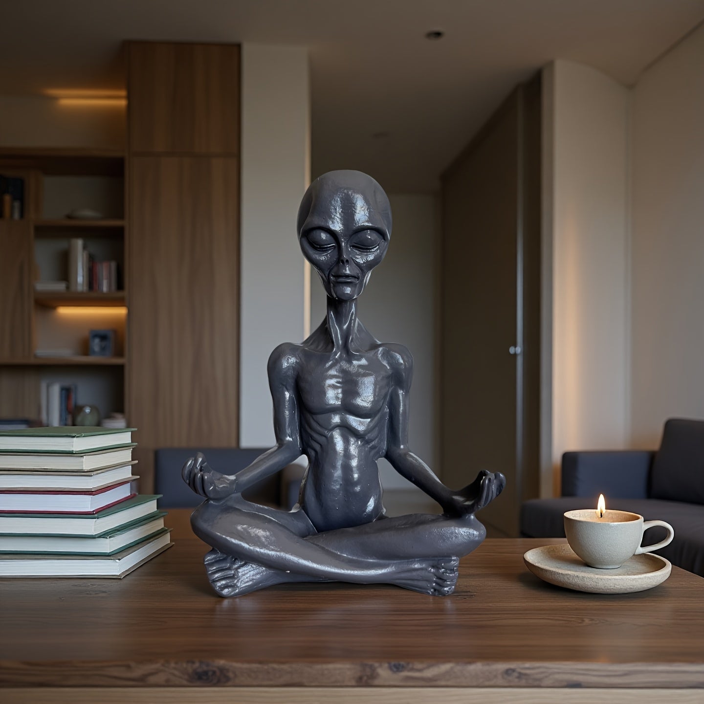 Tnessential New Devil Yoga Alien Resin Statue Halloween Ation for 3D Decor
