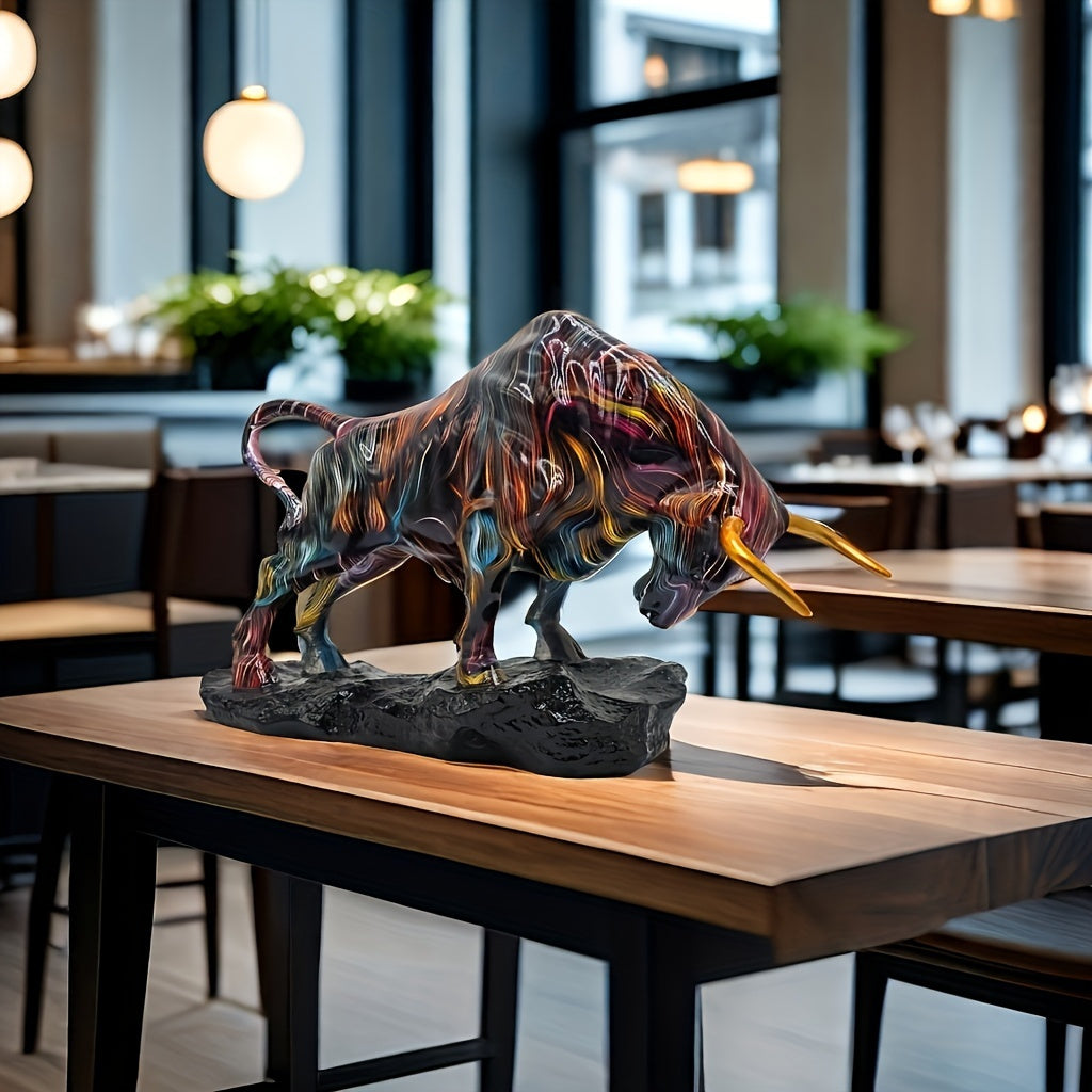 Tnessential Bull Sculpture Statue 3D Decor