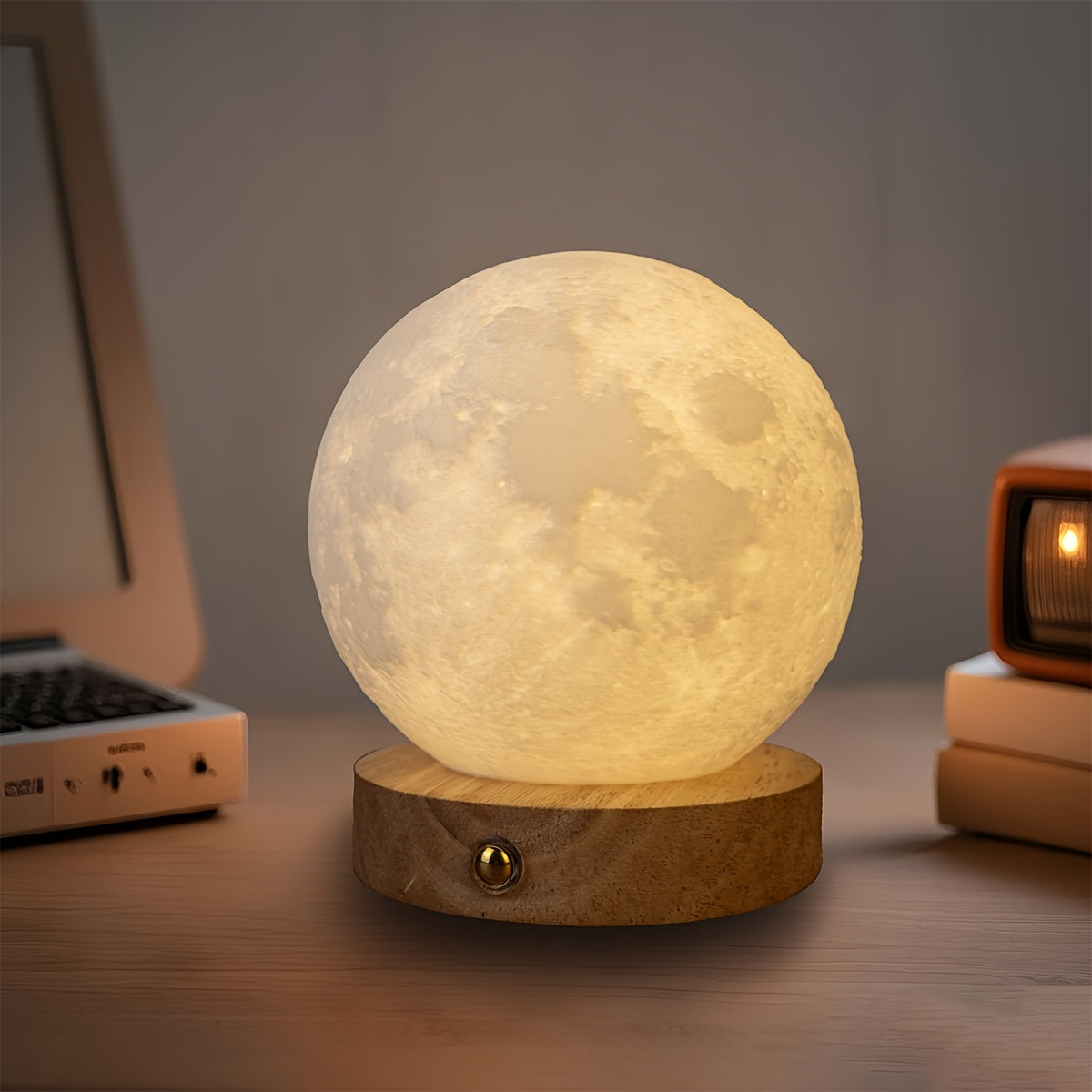 Tnessential Spherical Moon-shaped Night Light 3D Decor