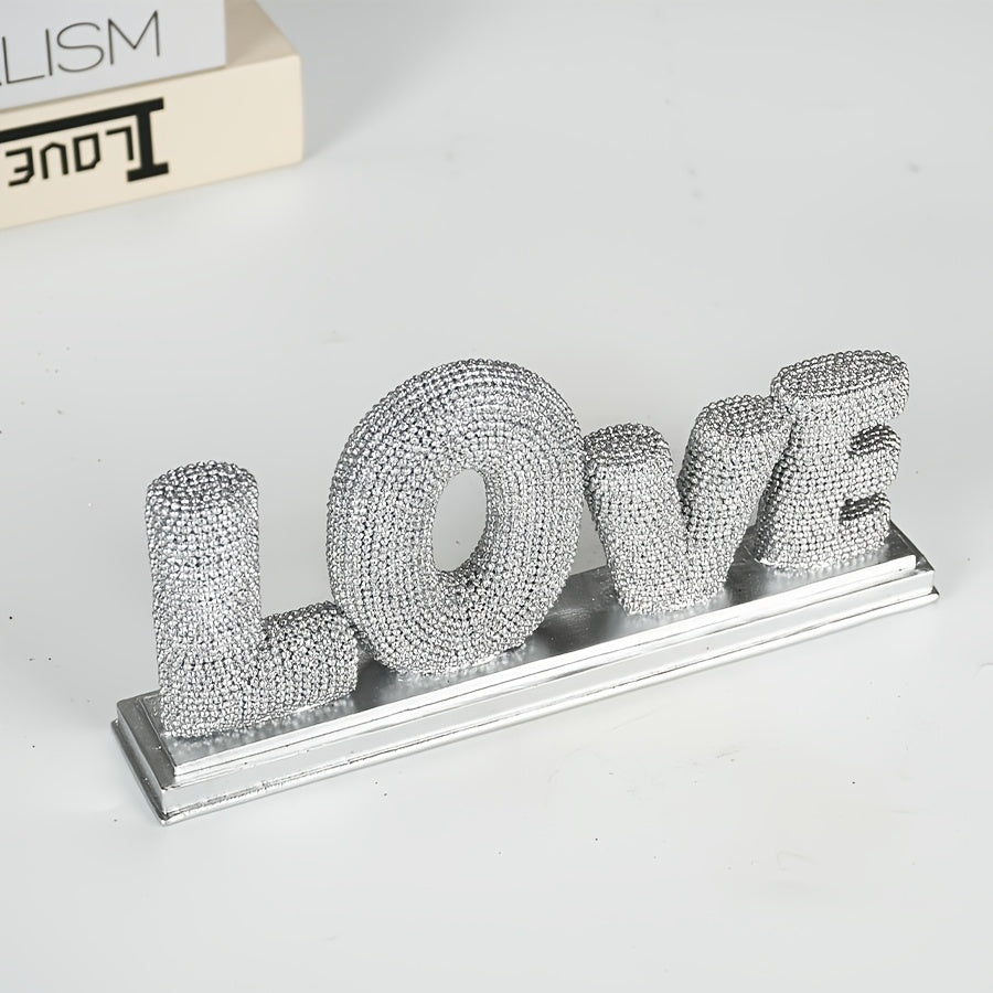 Tnessential Silver Stylish Bear-shaped Piece with the Word LOVE 3D Decor