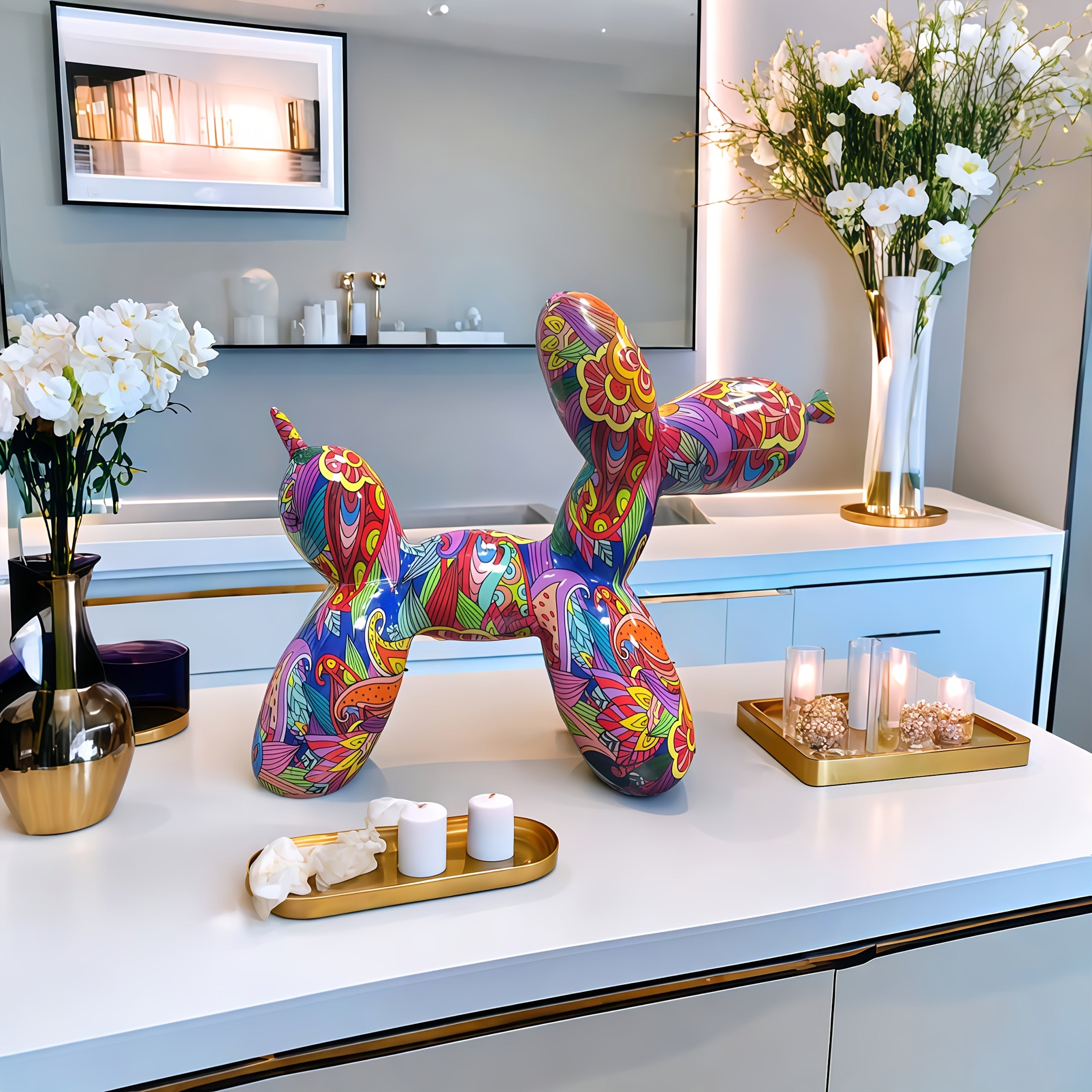 Tnessential Creative and Dazzling Abstract Decorative Resin Statues Are 3D Decor