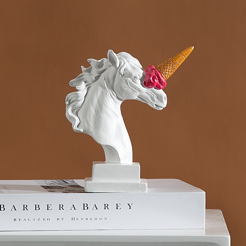 Tnessential European-style Hot Selling Ice Cream Horse Head Sculpture 3D Decor