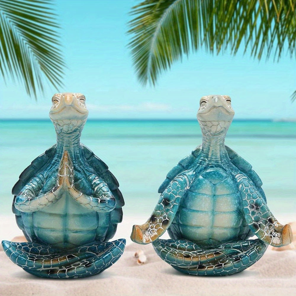 Tnessential Set of 2 Turtle Figurines for Yoga Meditation 3D Decor