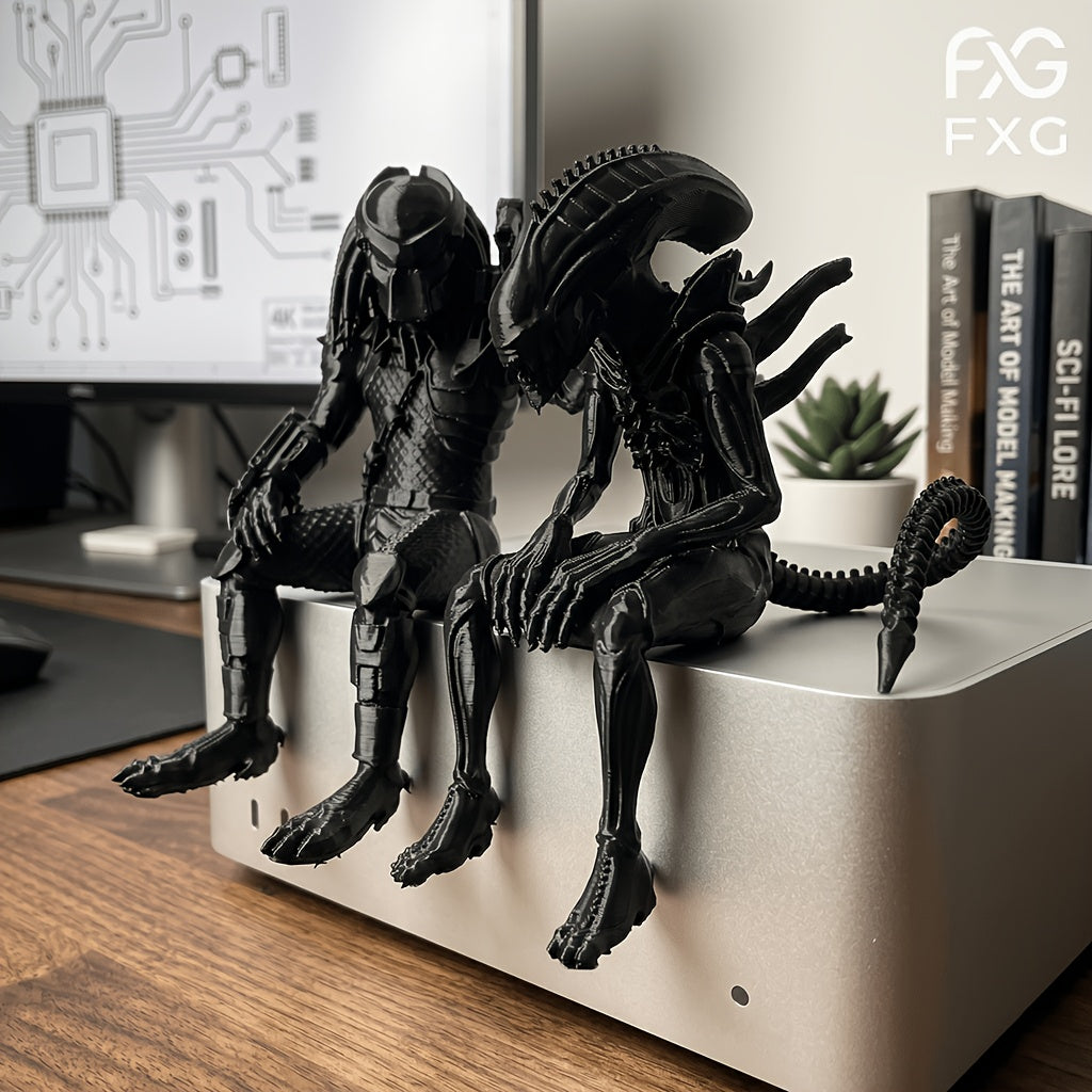 Tnessential Sci-fi Hunter Pair Figurine Ornament 3D Decor