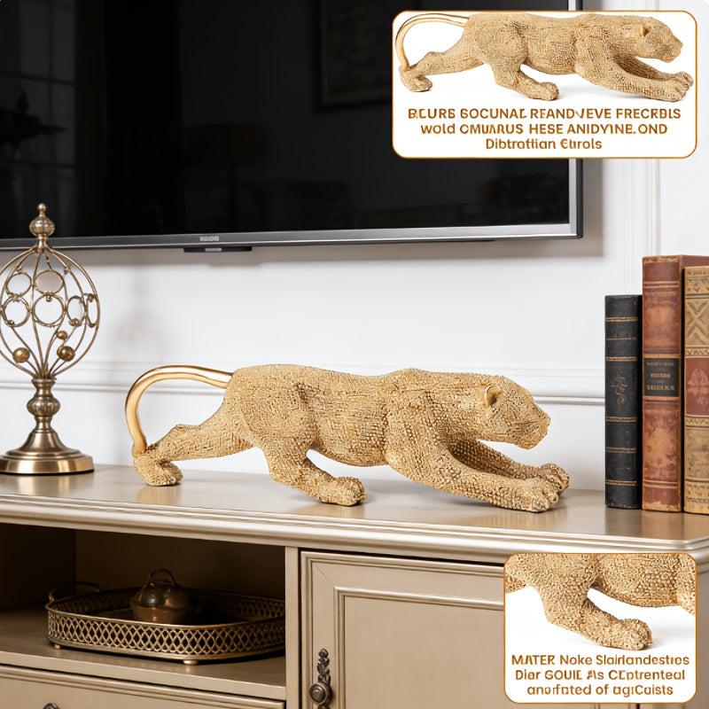 Tnessential Beaded Leopard Animal Statue Ornament 3D Decor