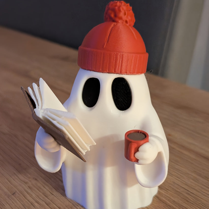Tnessential Cute Ghost Reader Figurine Collectible Figurines Ornaments 3D Decor
