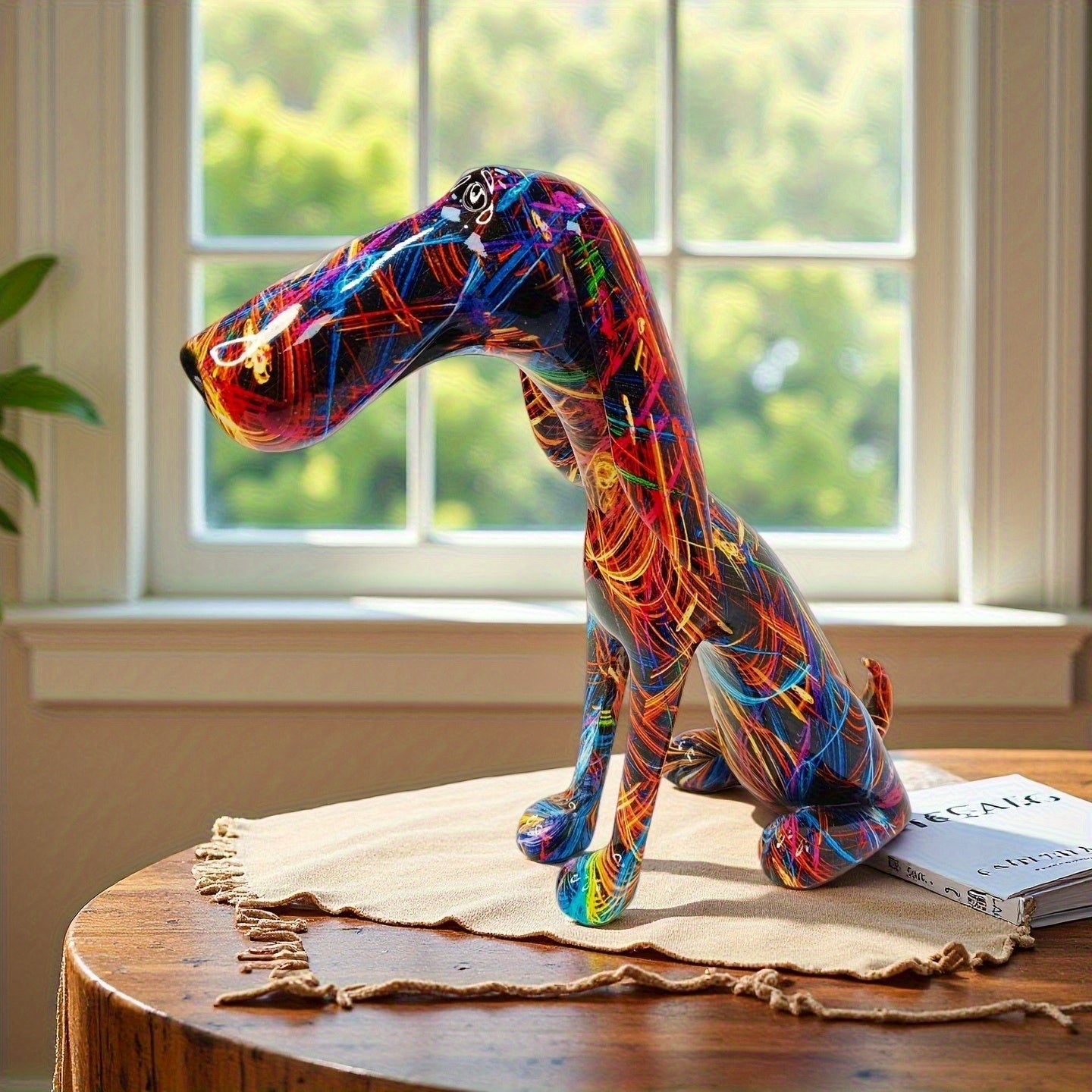 Tnessential Colorful Dachshund Statue 3D Decor
