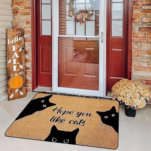 CUTE "HOPE YOU LIKE CATS'' RUG