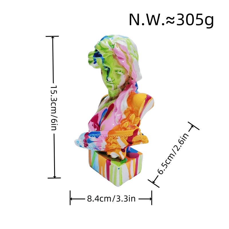 Tnessential 1pc Vibrant Graffiti Muse Statue 3D Decor