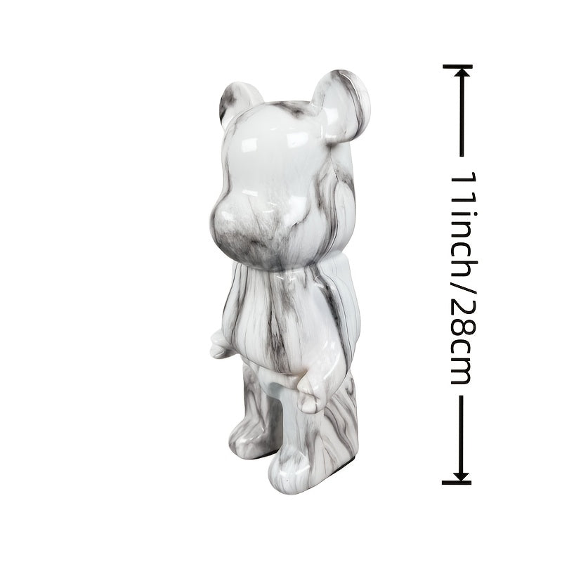 Tnessential 94cm Aesthetic Cute Bear Figure Marbling Resin Bear 3D Decor