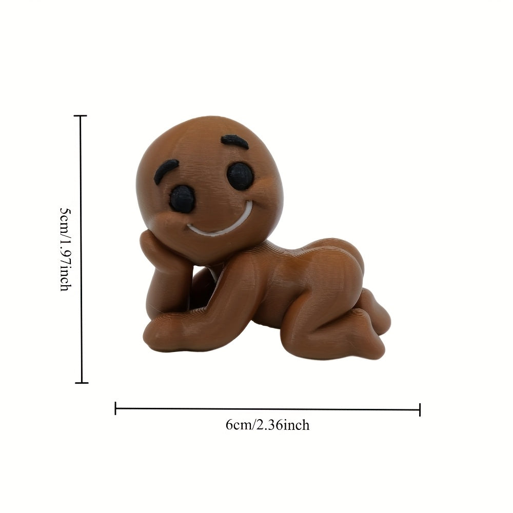 Tnessential Funny and Cute Lying Face Statue Ornament 3D Decor