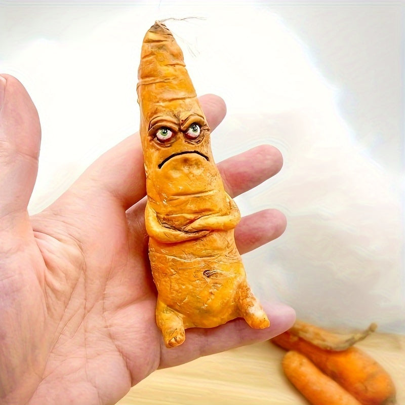 Tnessential Whimsical Grumpy Carrot Figurine 3D Decor
