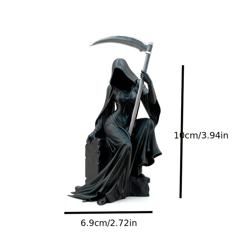 Tnessential Dark-themed Decorative Piece Featuring a Female Grim 3D Decor