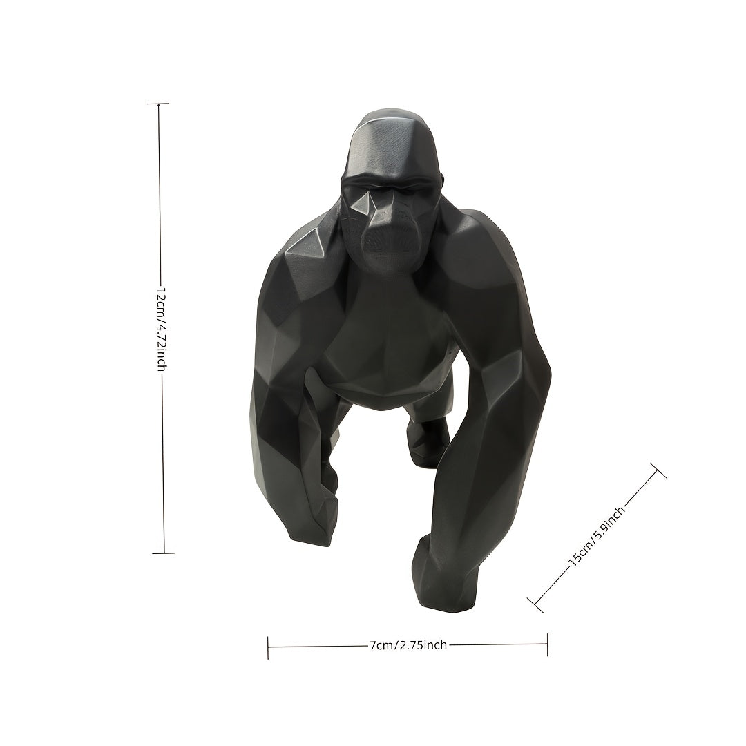 Tnessential Black Modern Orangutan Sculpture Statue 3D Decor