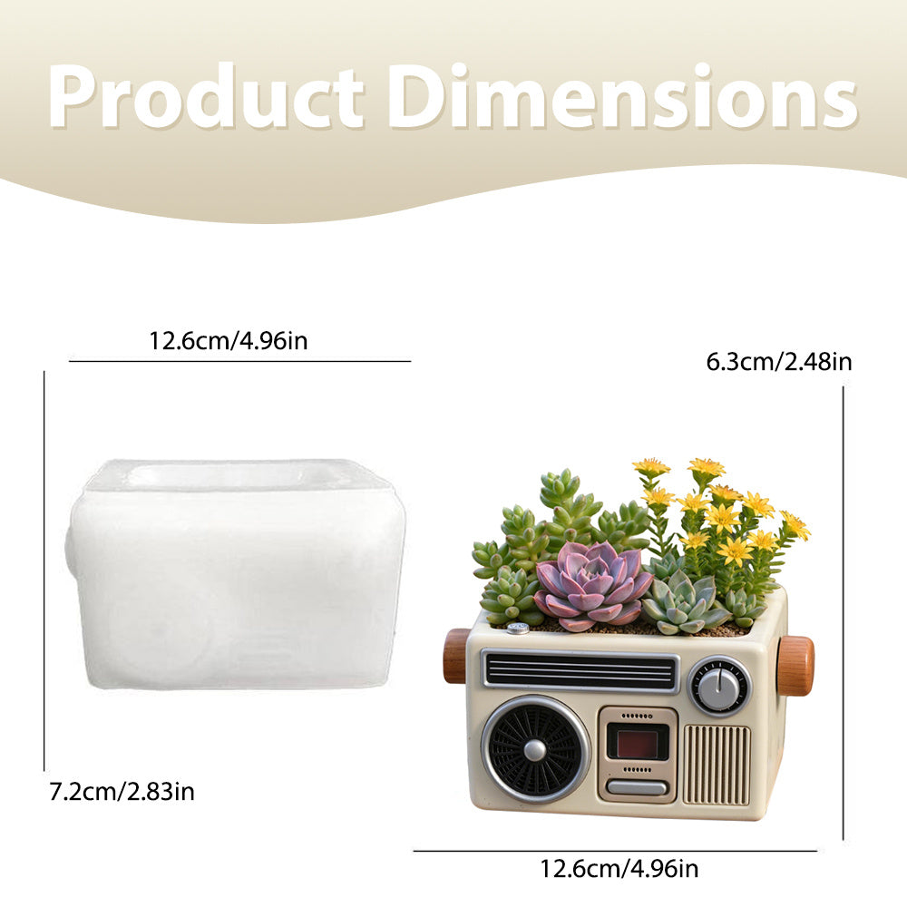 Tnessential Retro Radio Succulent Planter Silicone Mold 3D Decor