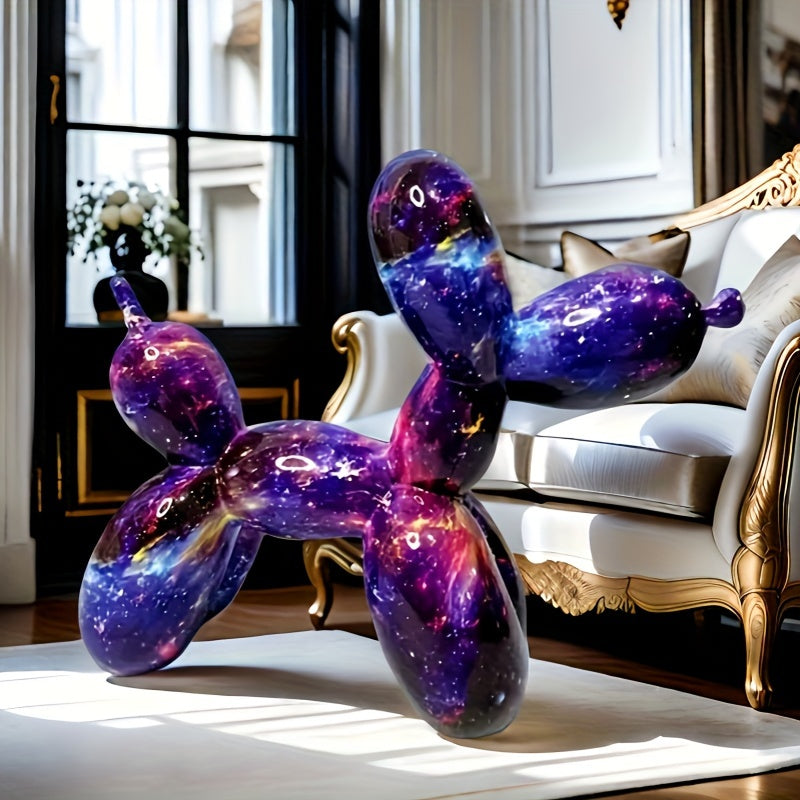Tnessential Starry Sky Balloon Dog Sculpture Animal Statue Ation 3D Decor