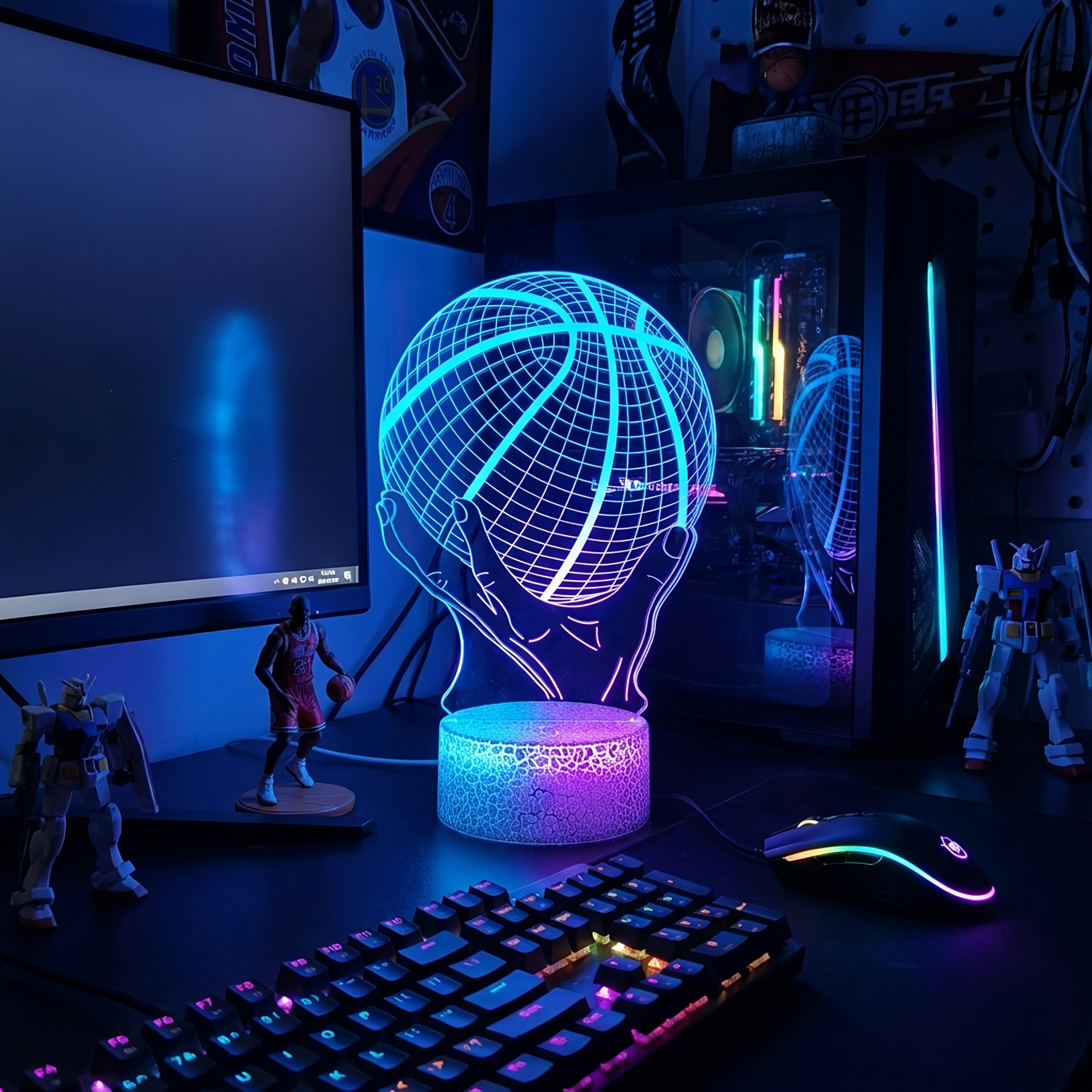 Tnessential Basketball 3D Table Lamp LED Creative Gift Visual Colorful 3D Decor