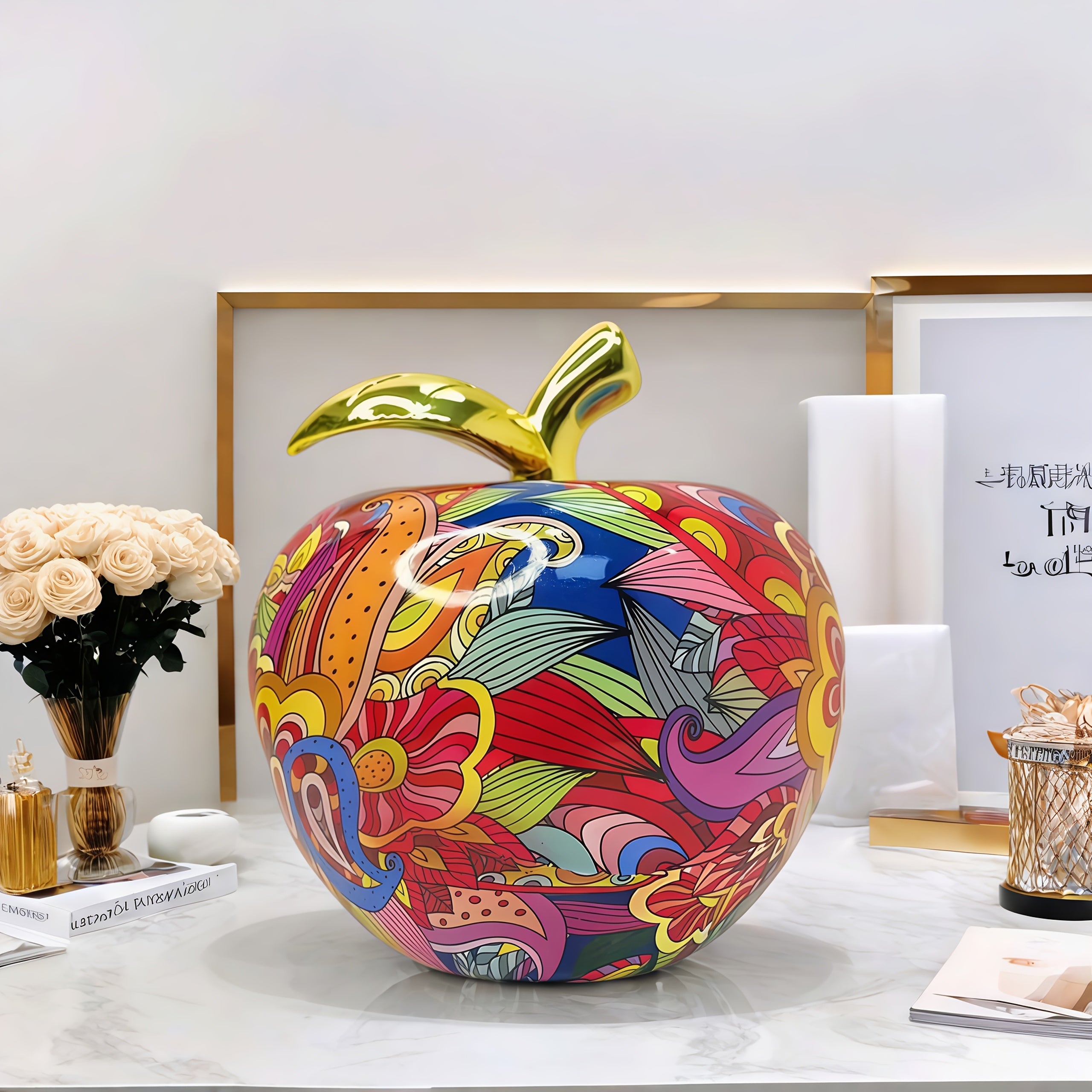 Tnessential Creative and Exquisite Colorful Apple Statues 3D Decor