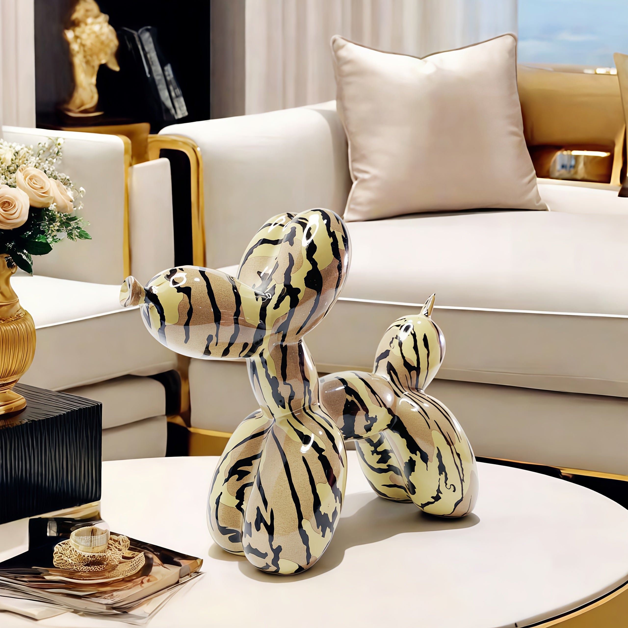 Tnessential Modern Abstract Dog Statue 3D Decor