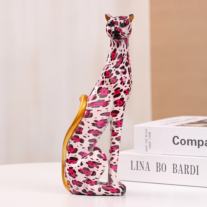 Tnessential Resin Leopard Statue Ornament 3D Decor