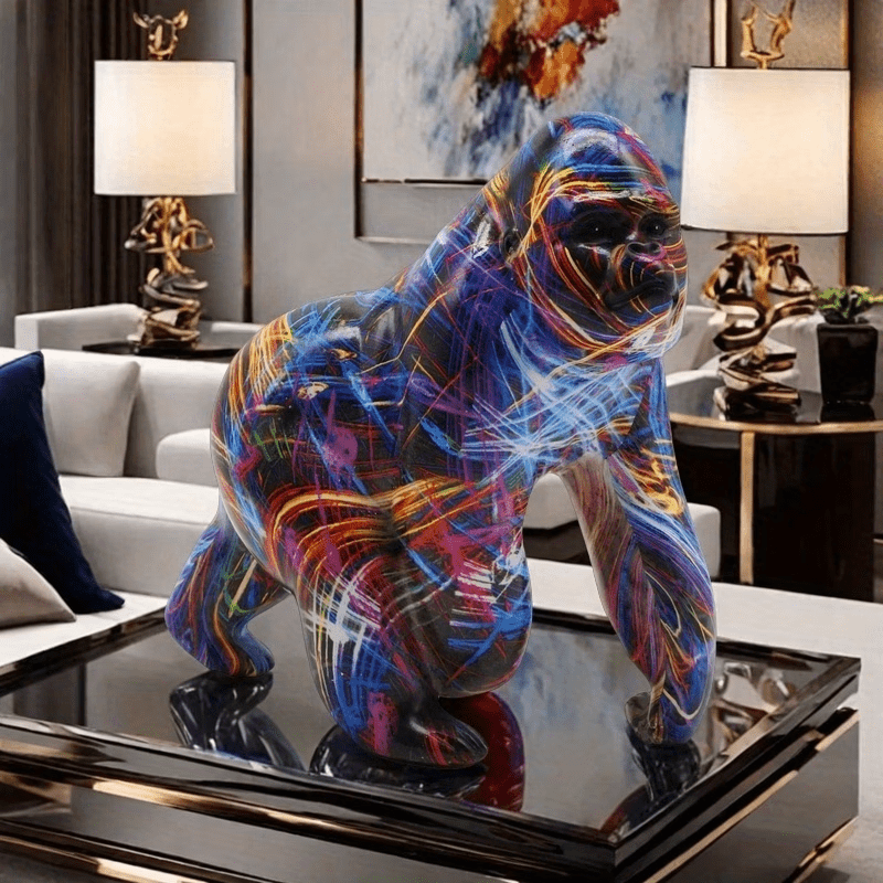 Tnessential Collectible Figurines Modern Creative Resin Gorilla Statue 3D Decor