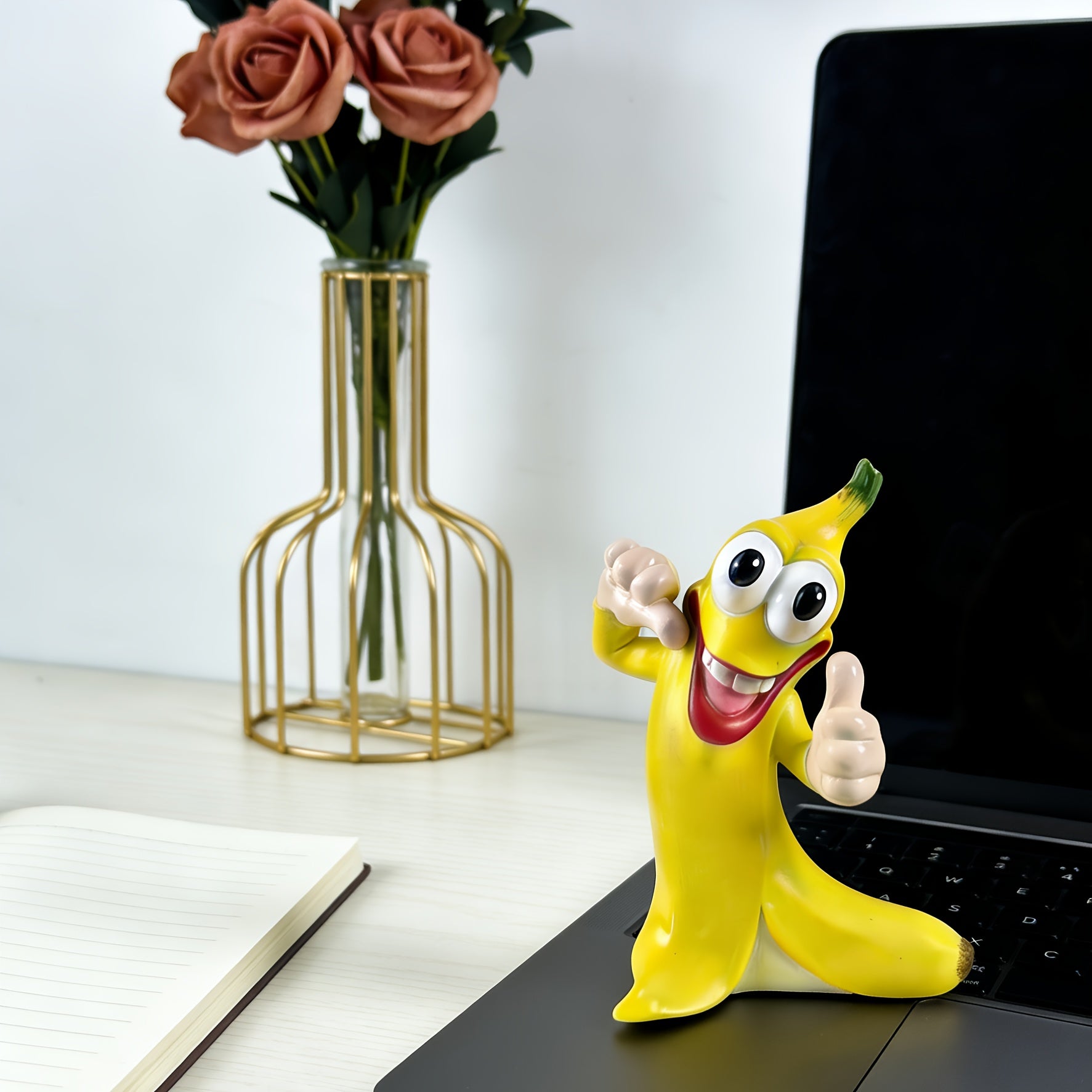 Tnessential Cute Pastoral Style Smiling Face Banana Ornament 3D Decor