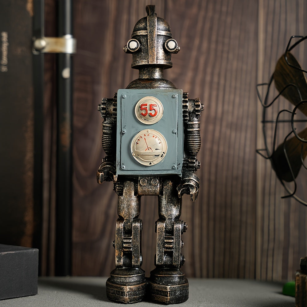 Tnessential American Retro Robot Model Ornament Home TV Cabinet Wine 3D Decor