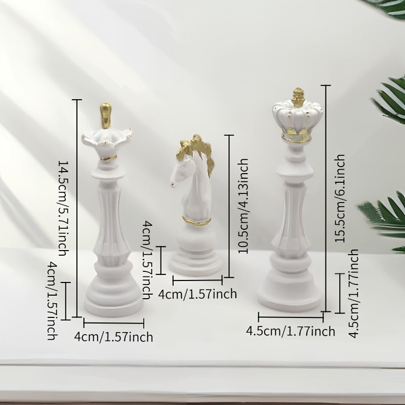 Tnessential Nordic Style Chess Piece Statues Decor 3D Decor