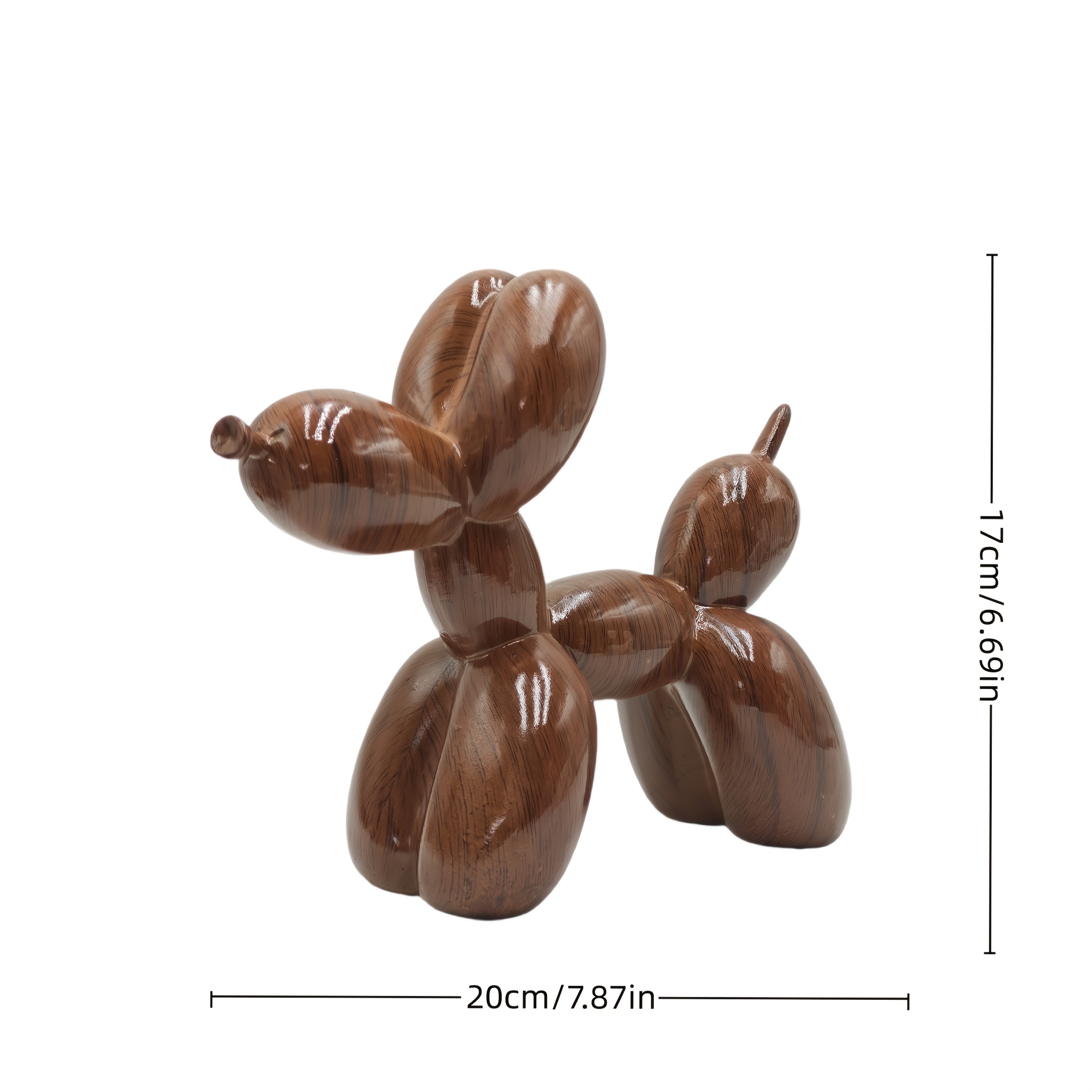 Tnessential Wood Balloon Dog Sculpture Animal Statue Art Decoration 3D Decor