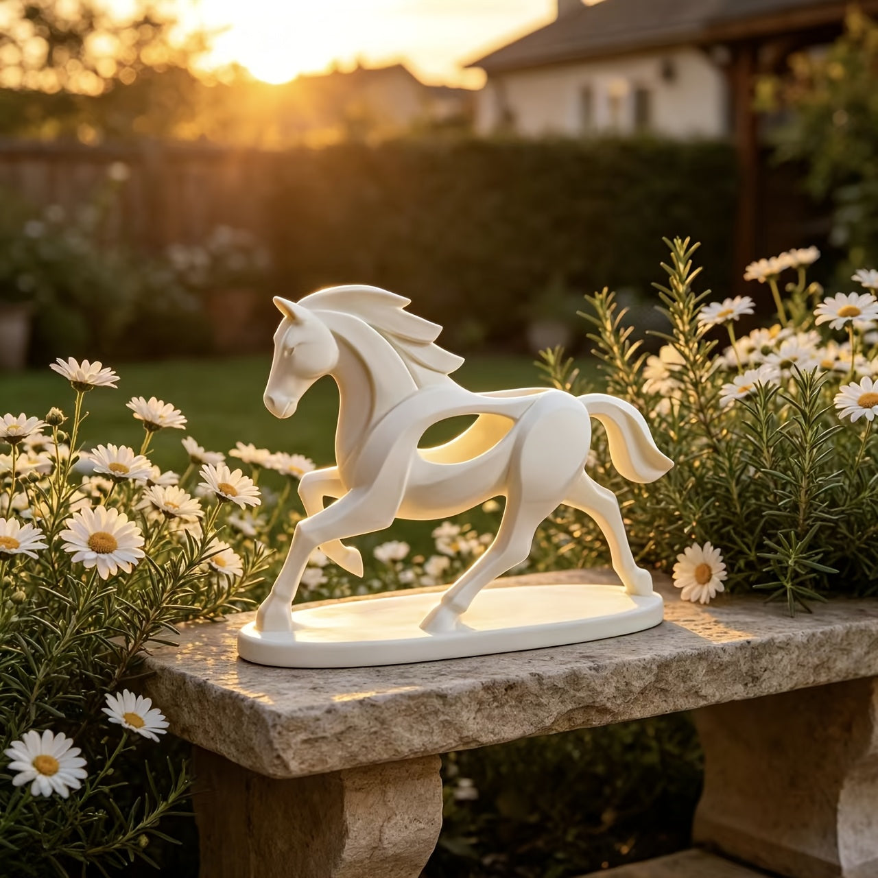 Tnessential Abstract Elegant Horse Sculpture 3D Decor