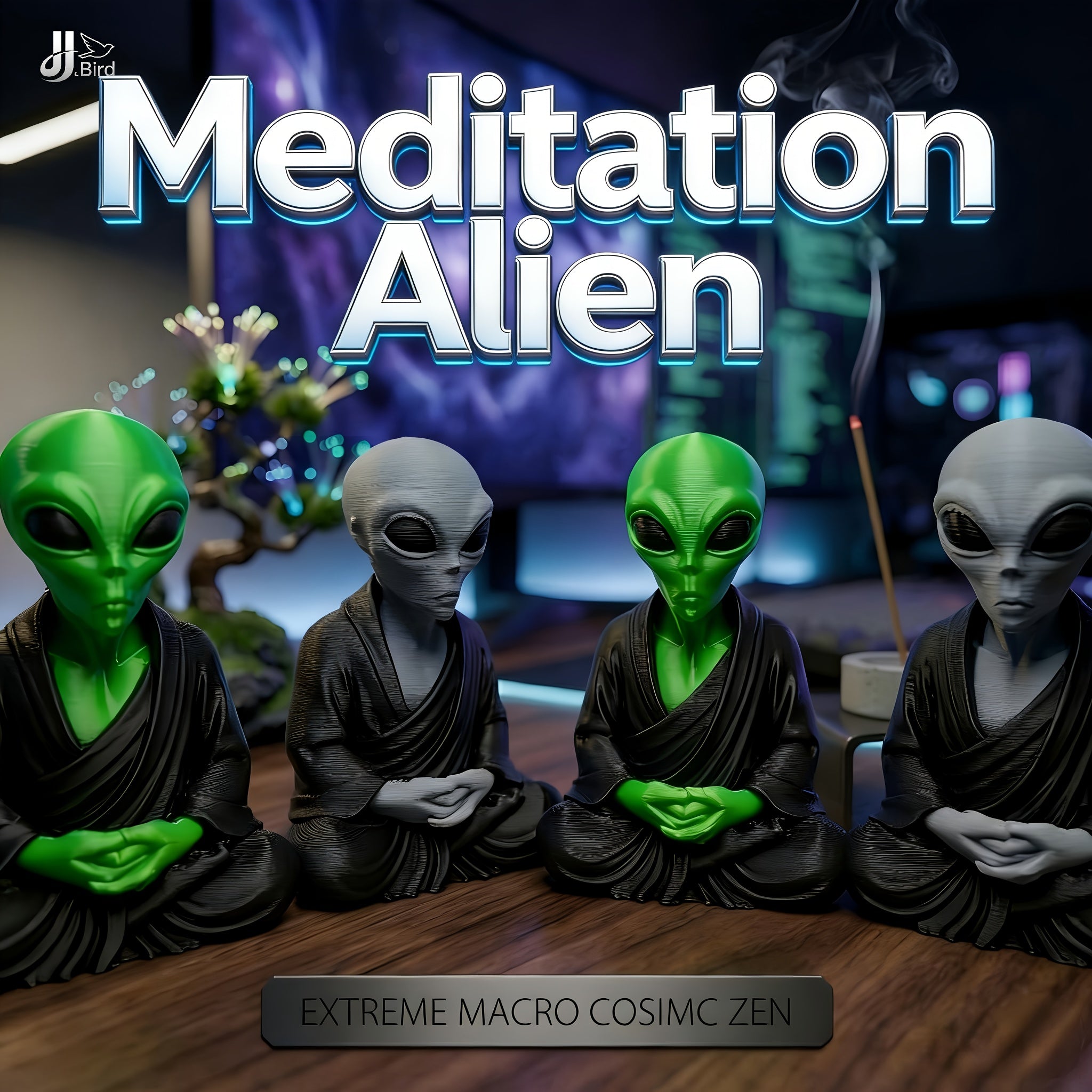 Tnessential Creative Meditating Alien Decorative Ornament 3D Decor