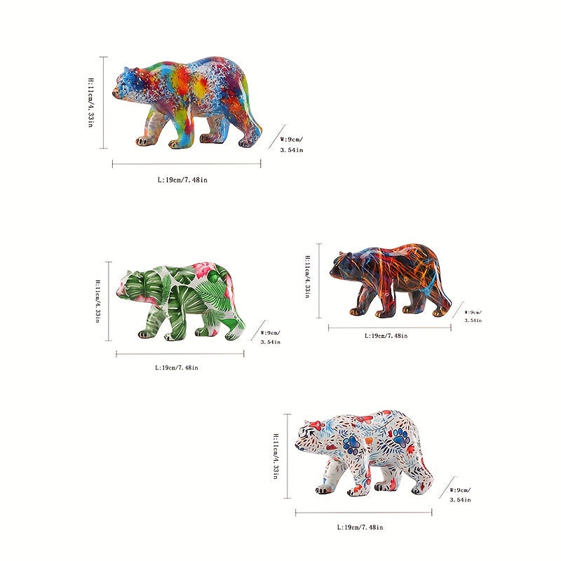 Tnessential Stylish Graffiti Bear Sculpture 3D Decor