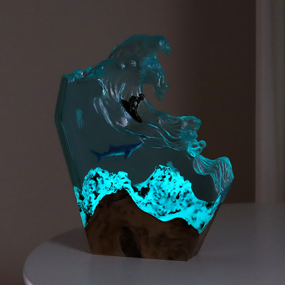 Tnessential Decoration Featuring a Whale Surfing 3D Decor