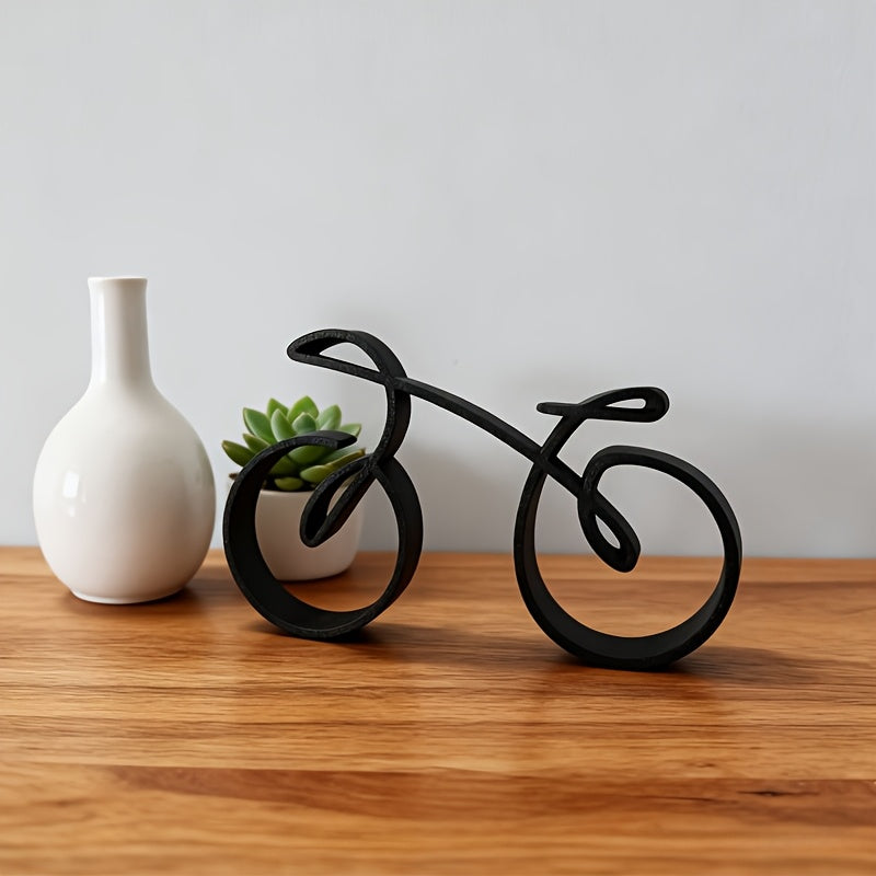Tnessential Minimalist Bicycle Sculpture Wire Frame Style 3D Decor