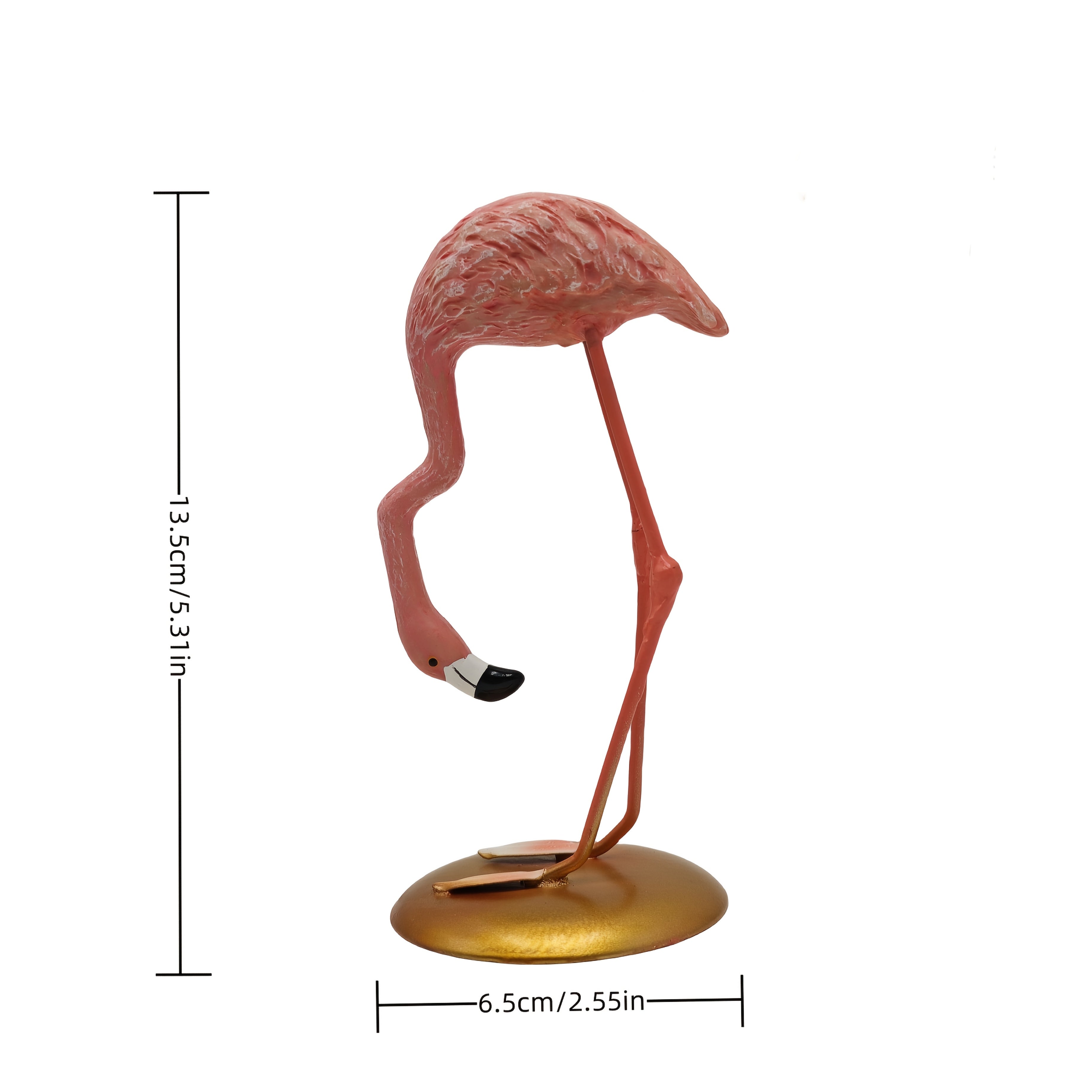 Tnessential Pink Flamingo Couple Resin Ornament Birthday Gift 3D Decor