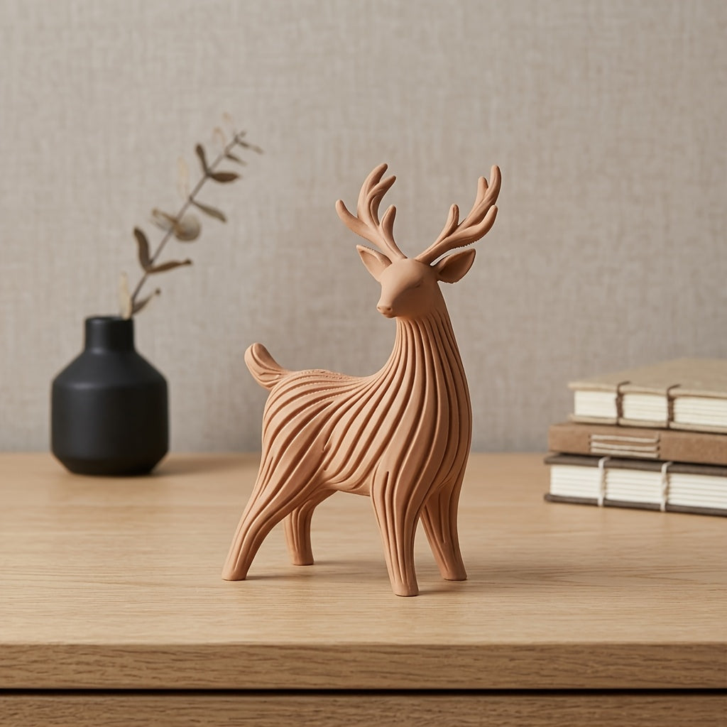 Tnessential Minimalist Matte 3D Printed Reindeer Sculpture 3D Decor