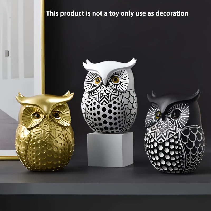 Tnessential U002fmodern Minimalist Resin Owl Animal Ornament Craft TV 3D Decor