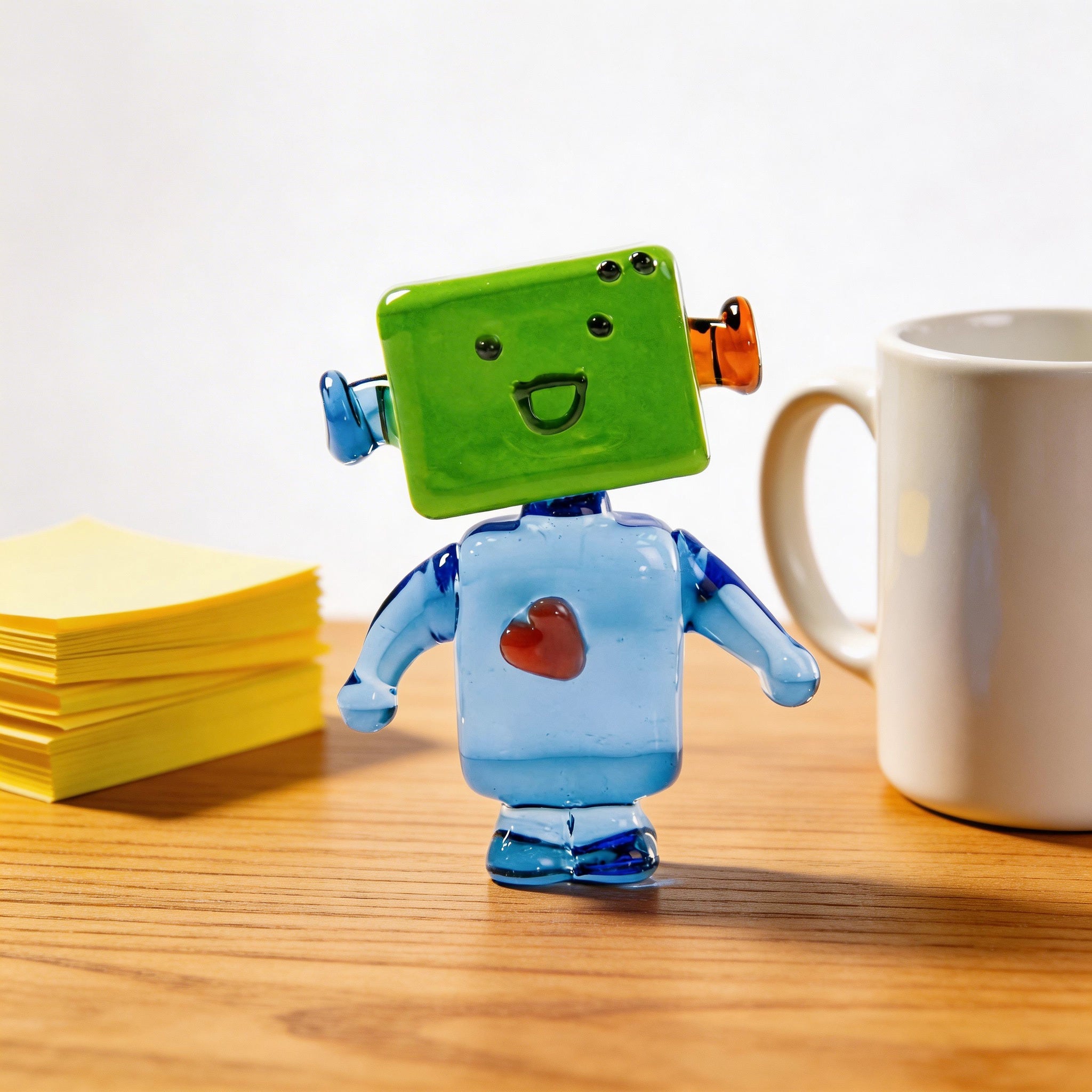 Tnessential KANGMING Hand-blown Glass Robot Collectible Ornament 3D Decor