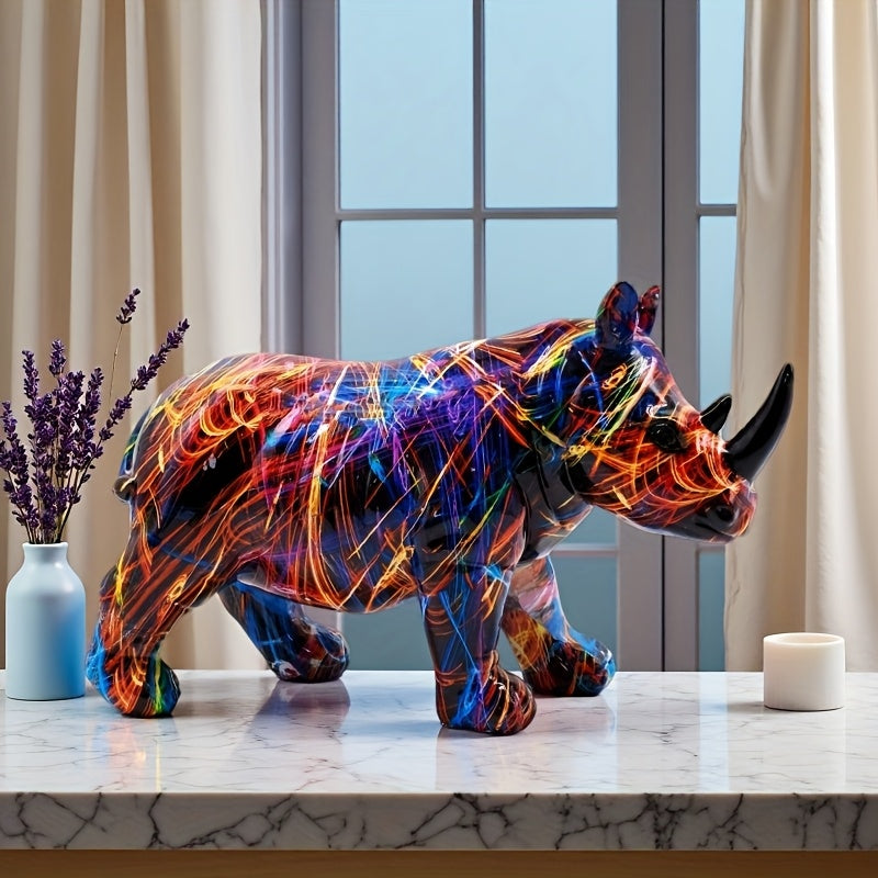 Tnessential Colorful Animal Rhinoceros Ation 3D Decor
