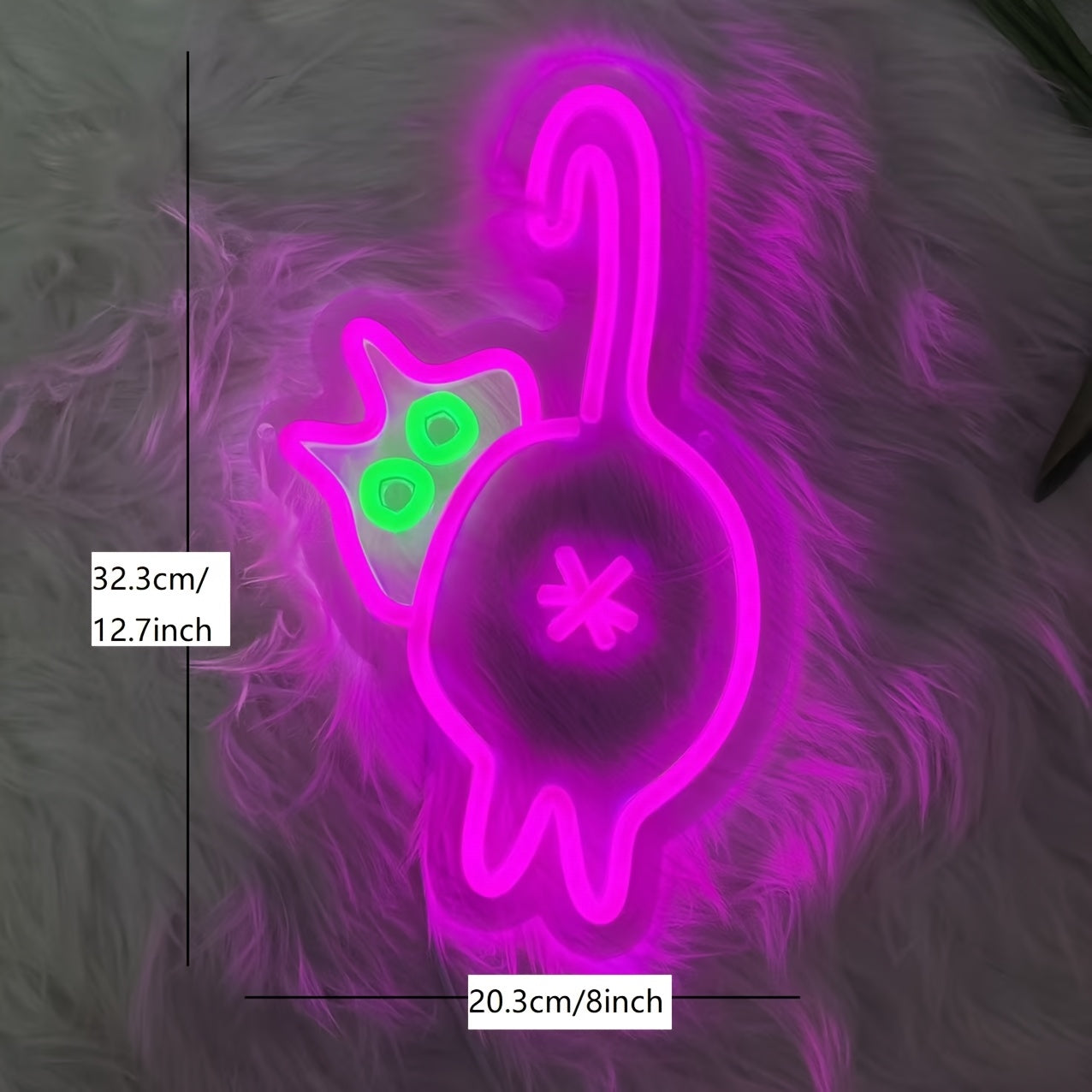 Tnessential Cat Butt Neon Sign Light for Wall Decor USB Powered Gaming 3D Decor
