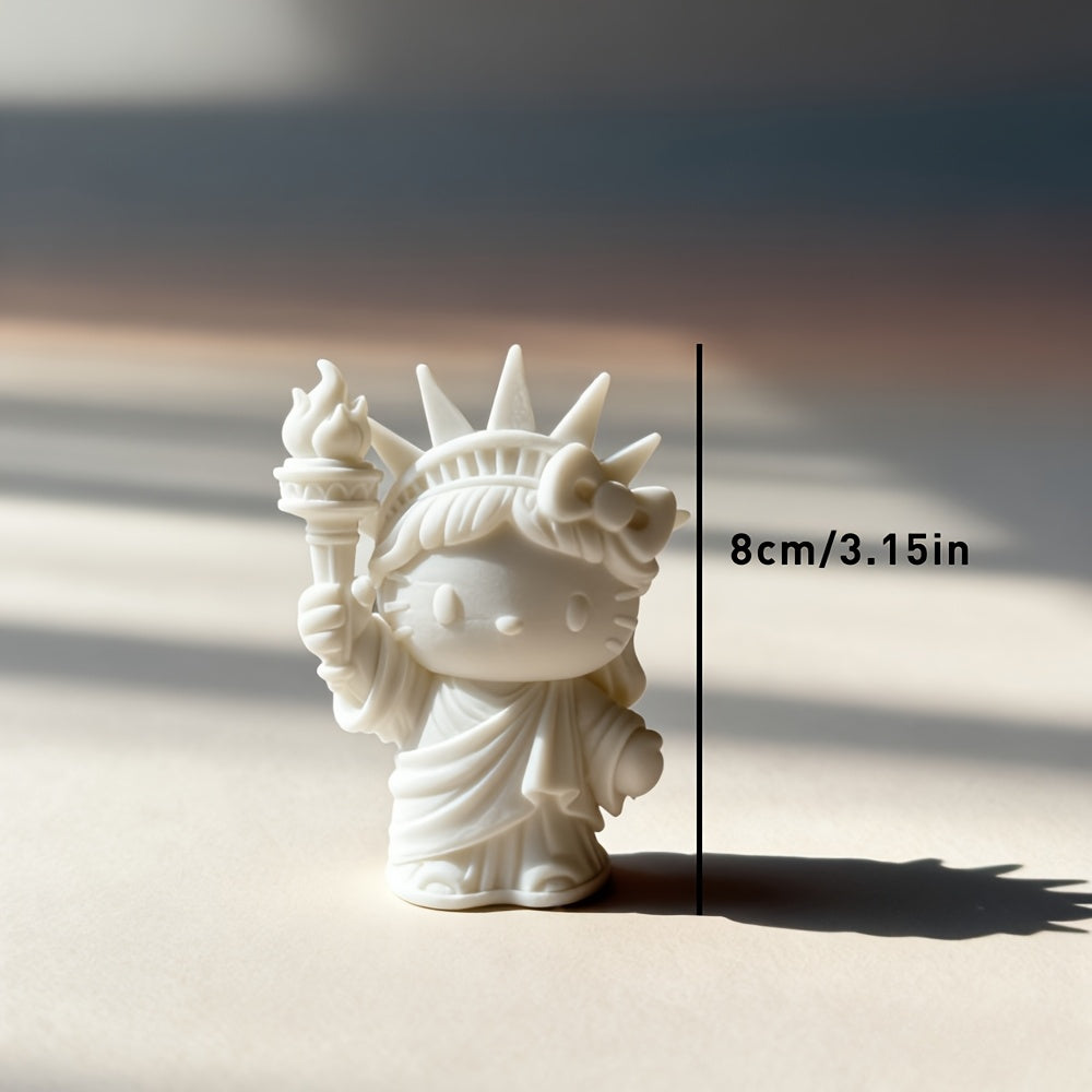 Tnessential Cat Statue of Liberty Figurine Creative Cartoon 3D Decor