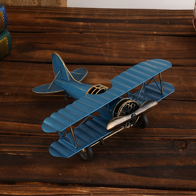 Tnessential Retro Iron Airplane Model Desk Ornament 3D Decor