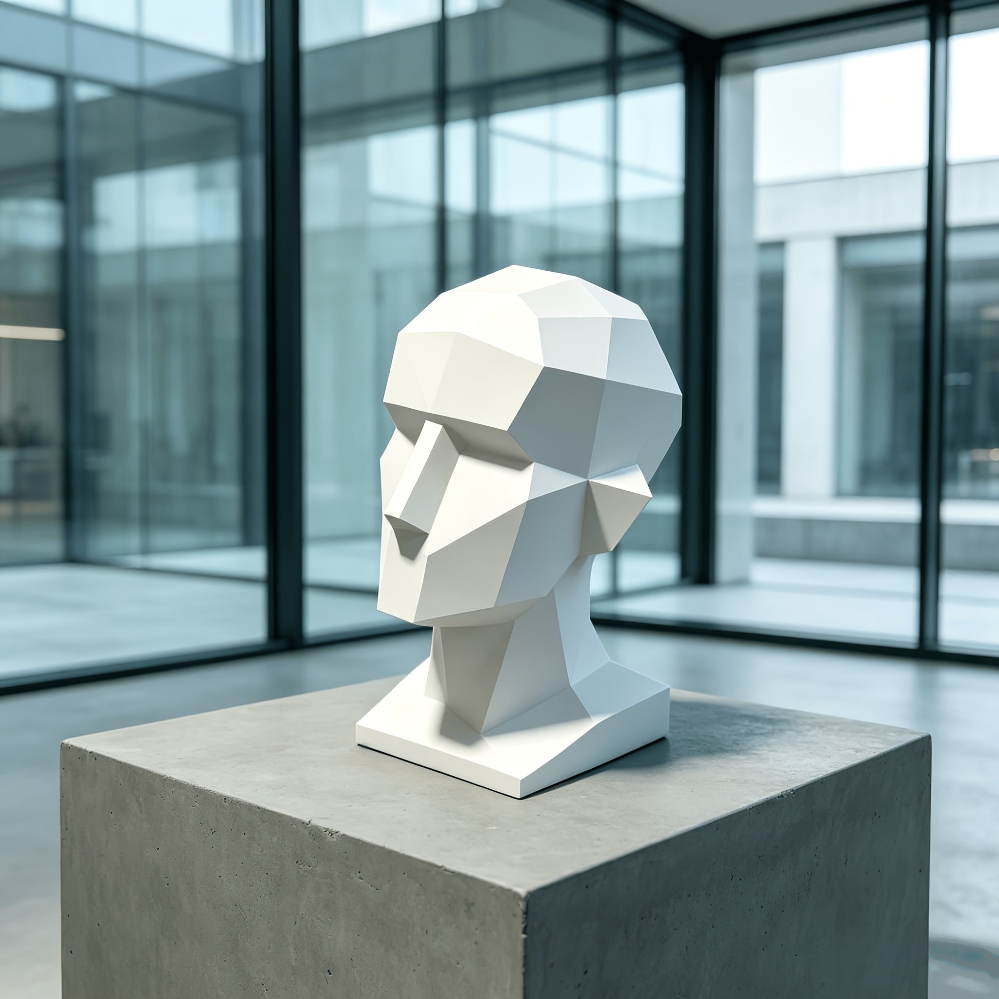 Tnessential One 3d-printed Abstract Polygonal Head Sculpture 3D Decor