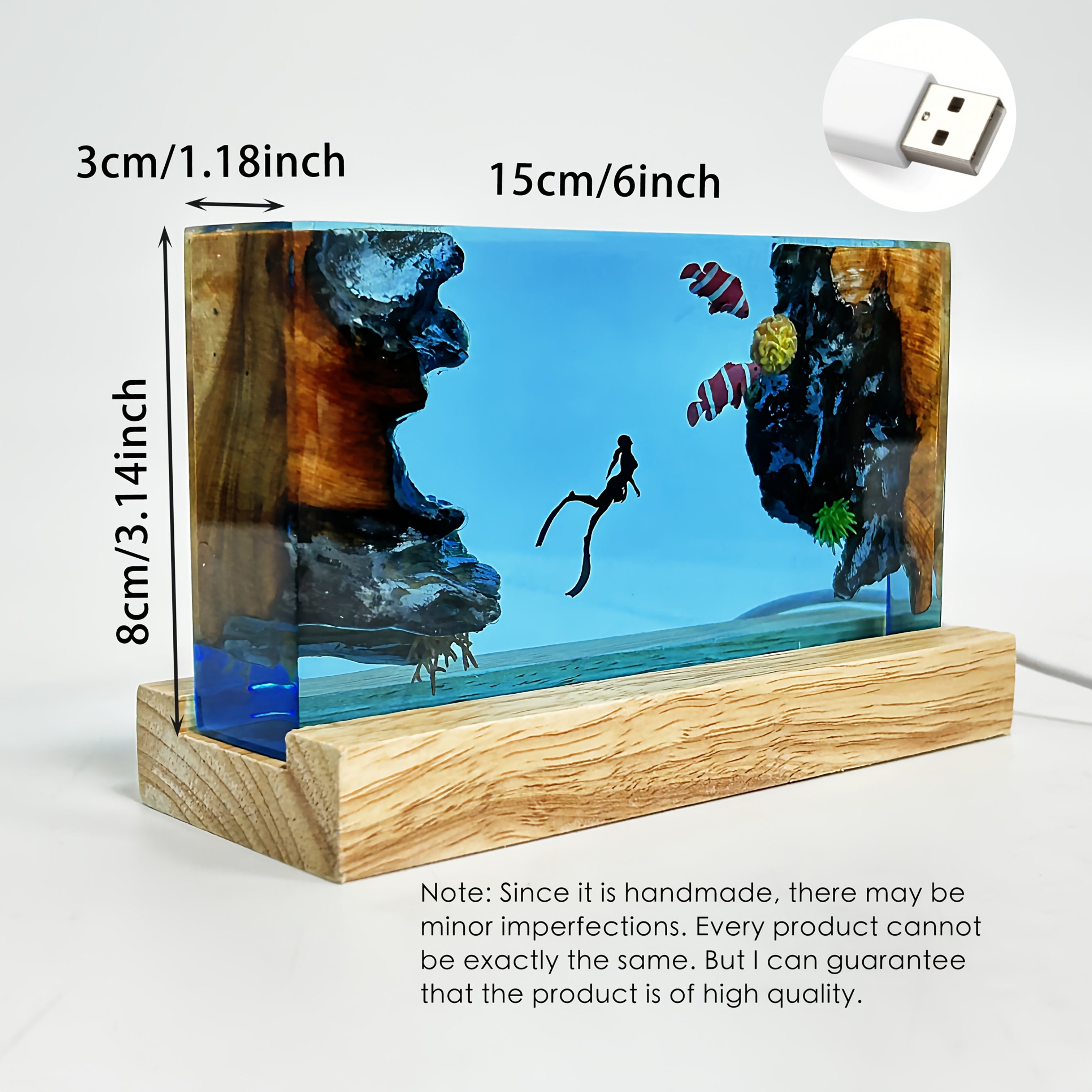 Tnessential Handcrafted Ocean Resin Art Pieces 3D Decor